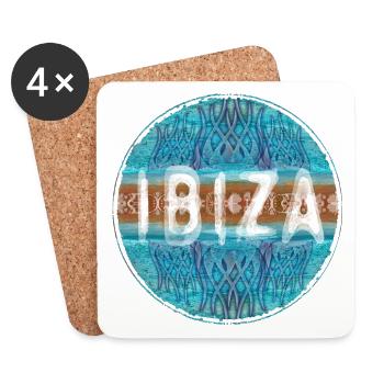 Vintage Ibiza Sunset Design - Dessous de verre (lot de 4) - blanc - Devant