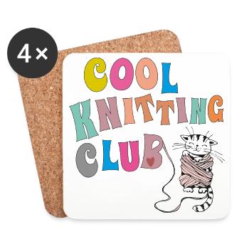 Cool Knitting Club - Coasters (set of 4) - white - Front