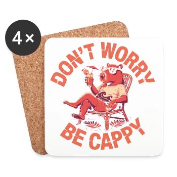Capybara Meerschweinchen Wasserschwein  - Untersetzer (4er-Set) - Weiß - Vorne