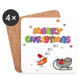 Merry Christmas - Coasters (set of 4) - white - Front