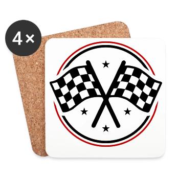 Racing race flag checkered flag - Coasters (set of 4) - white - Front