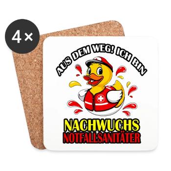 Funny rescue duck for little paramedics - Coasters (set of 4) - white - Front