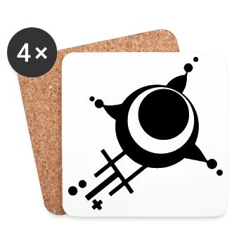 Sigil du voyageur extraterrestre - Dessous de verre (lot de 4) - blanc - Devant
