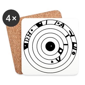 Crop circle de chiffrement cosmique - Dessous de verre (lot de 4) - blanc - Devant
