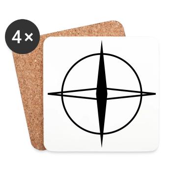 Minimalist Black White Geometric Pattern Design - Coasters (set of 4) - white - Front