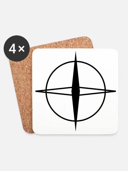 Minimalist Black White Geometric Pattern Design - Coasters (set of 4) - white
