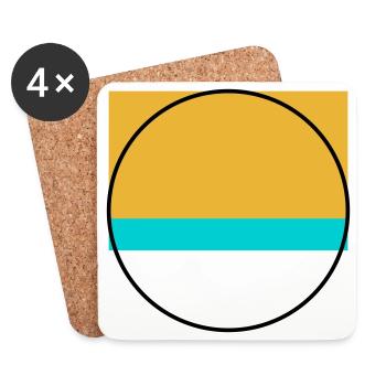 Minimalistischer Sonnenuntergang über dem Meer - Untersetzer (4er-Set) - Weiß - Vorne