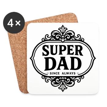 Super dad since always - Dessous de verre (lot de 4) - blanc - Devant