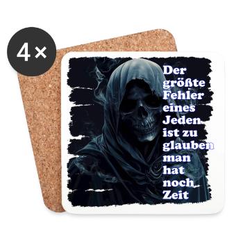 Crâne mystique avec citation - Dessous de verre (lot de 4) - blanc - Devant