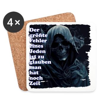 Skull horror motif with fog - Coasters (set of 4) - white - Front