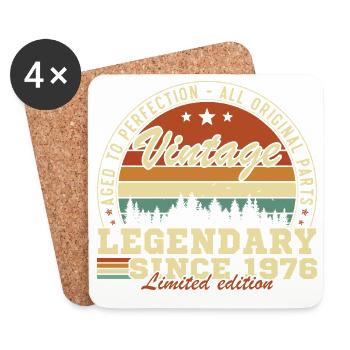 1976 Vintage Retro Geburtstagsgeschenk - Untersetzer (4er-Set) - Weiß - Vorne
