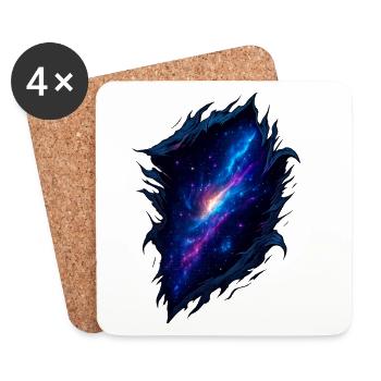 Kosmischer Galaxien-Burst-Tearing-Effekt - Untersetzer (4er-Set) - Weiß - Vorne
