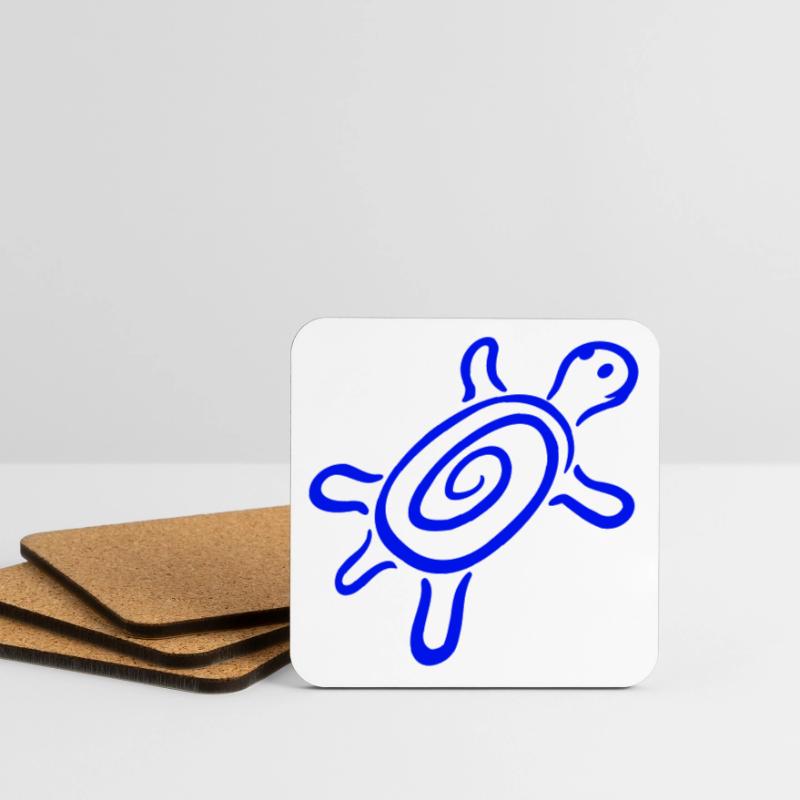 turtle spiral turtle shell pattern cute Coasters (set of 4)