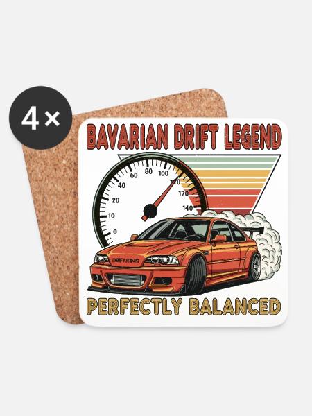 Bavarian Drift Legend - Untersetzer (4er-Set) - Weiß