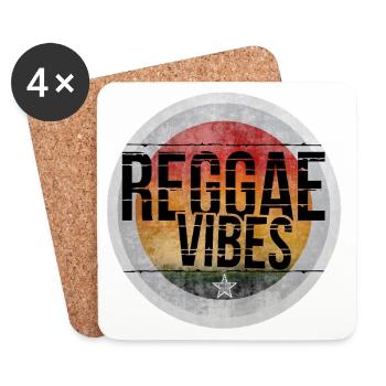 Reggae Vibes Retro Design - Untersetzer (4er-Set) - Weiß - Vorne