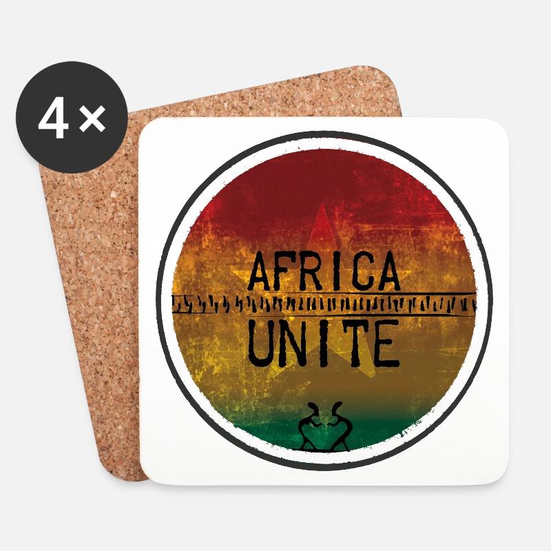 Africa Unite Reggae Ethno-Design - Untersetzer (4er-Set) - Weiß