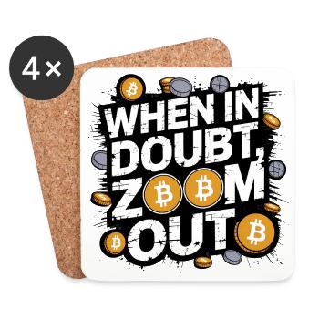 Conception de motivation pour les cryptomonnaies, Zoom arrière - Dessous de verre (lot de 4) - blanc - Devant