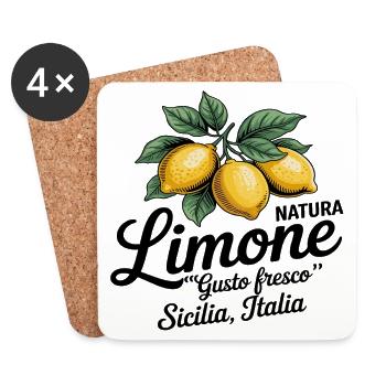 Zitrone - Limone sicilia italia - Untersetzer (4er-Set) - Weiß - Vorne
