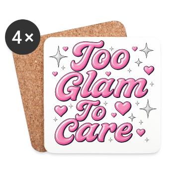 Too Glam to Care / Y2K Design - Coasters (set of 4) - white - Front