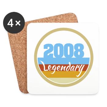 Year 2008 - Coasters (set of 4) - white - Front