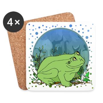 Frosch - Untersetzer (4er-Set) - Weiß - Vorne