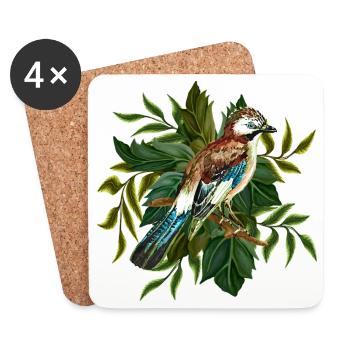 Colorful bird - Coasters (set of 4) - white - Front