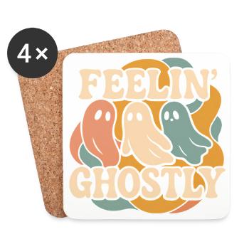 Playful ghosts with a sentimental message - Coasters (set of 4) - white - Front
