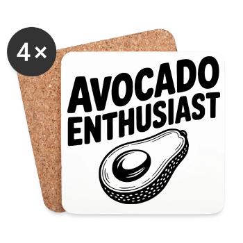 Avocado Enthusiast - Coasters (set of 4) - white - Front