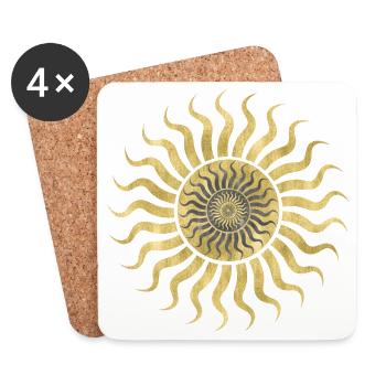 Soleil or & noir - Dessous de verre (lot de 4) - blanc - Devant