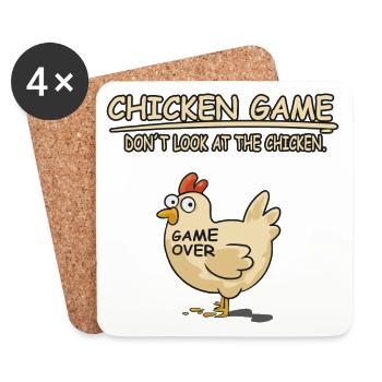 GAMER CHICKEN - Untersetzer (4er-Set) - Weiß - Vorne