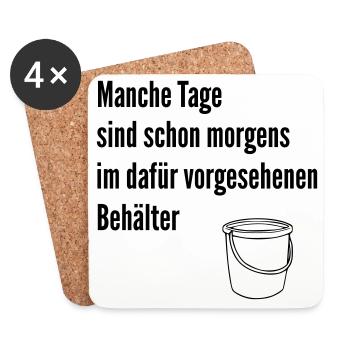 Tag im Eimer  - Untersetzer (4er-Set) - Weiß - Vorne