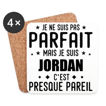 Jordan : authentique, imparfait, top, perfection - Dessous de verre (lot de 4) - blanc - Devant
