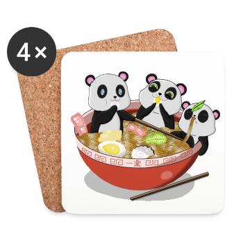 Panda Nudeln Ramen - Untersetzer (4er-Set) - Weiß - Vorne