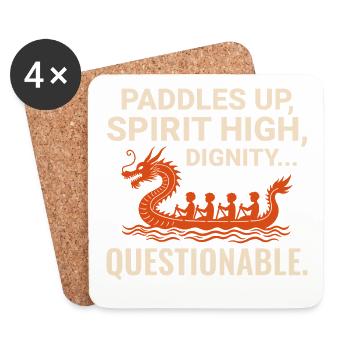 Équipage de course de bateaux-dragons - Dessous de verre (lot de 4) - blanc - Devant