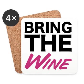 Cheerful wine lover text for clothing - Coasters (set of 4) - white - Front