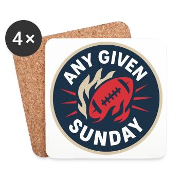 Any Given Sunday – Badge de football rétro - Dessous de verre (lot de 4) - blanc - Devant