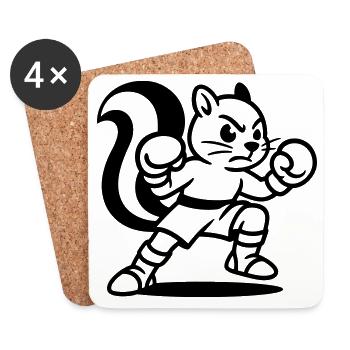 Boxer Eichhörnchen - Untersetzer (4er-Set) - Weiß - Vorne