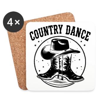 Country Dance Western Print - Coasters (set of 4) - white - Front