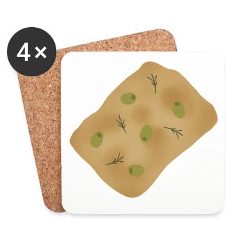 Focaccia aux olives et au romarin - Dessous de verre (lot de 4) - blanc - Devant