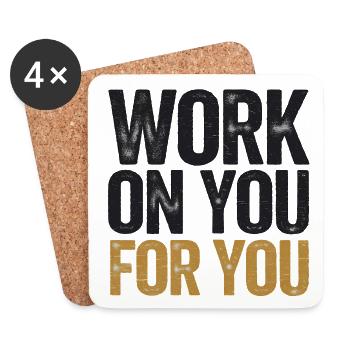 Travail de motivation inspirant sur vous - Dessous de verre (lot de 4) - blanc - Devant