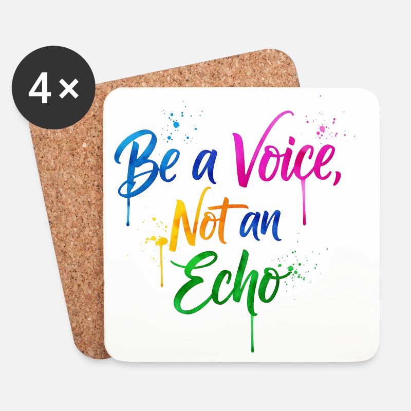 Inspirierendes Regenbogen-Protest-Zitat-Design - Untersetzer (4er-Set) - Weiß