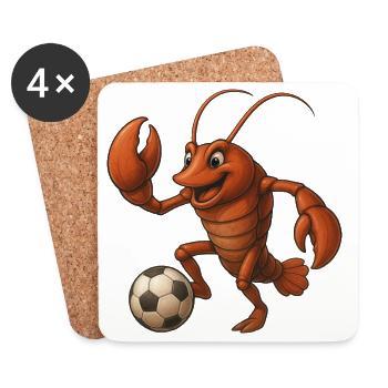 Cute Lobster Soccer Player Funny Soccer Club - Coasters (set of 4) - white - Front