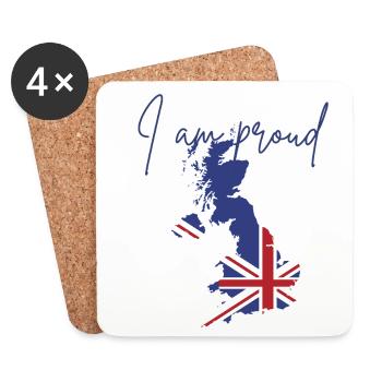 I am English, I am proud  - Dessous de verre (lot de 4) - blanc - Devant