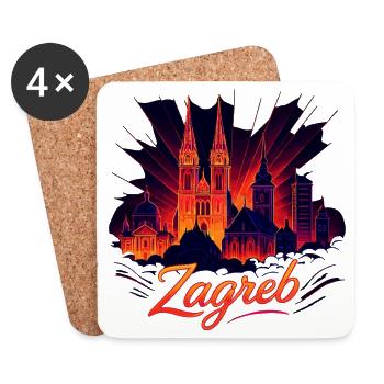 Zagreb capital Croatia silhouette gift - Coasters (set of 4) - white - Front
