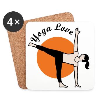 Yoga - Dessous de verre (lot de 4) - blanc - Devant
