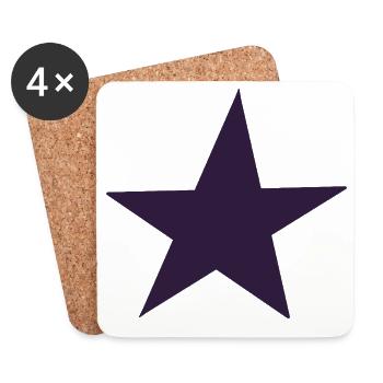 Motif étoile violette avec une touche artistique - Dessous de verre (lot de 4) - blanc - Devant