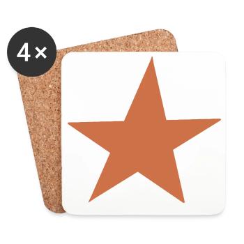 Orange star design - Coasters (set of 4) - white - Front