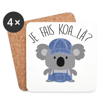 Koala Style Denim Casual - Untersetzer (4er-Set) - Weiß - Vorne