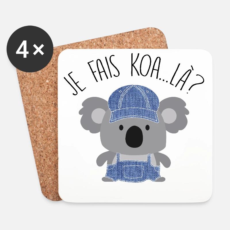 Koala Style Denim Casual - Untersetzer (4er-Set) - Weiß