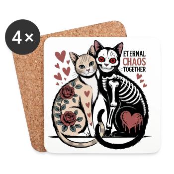 Eternal Chaos Cats - Coasters (set of 4) - white - Front